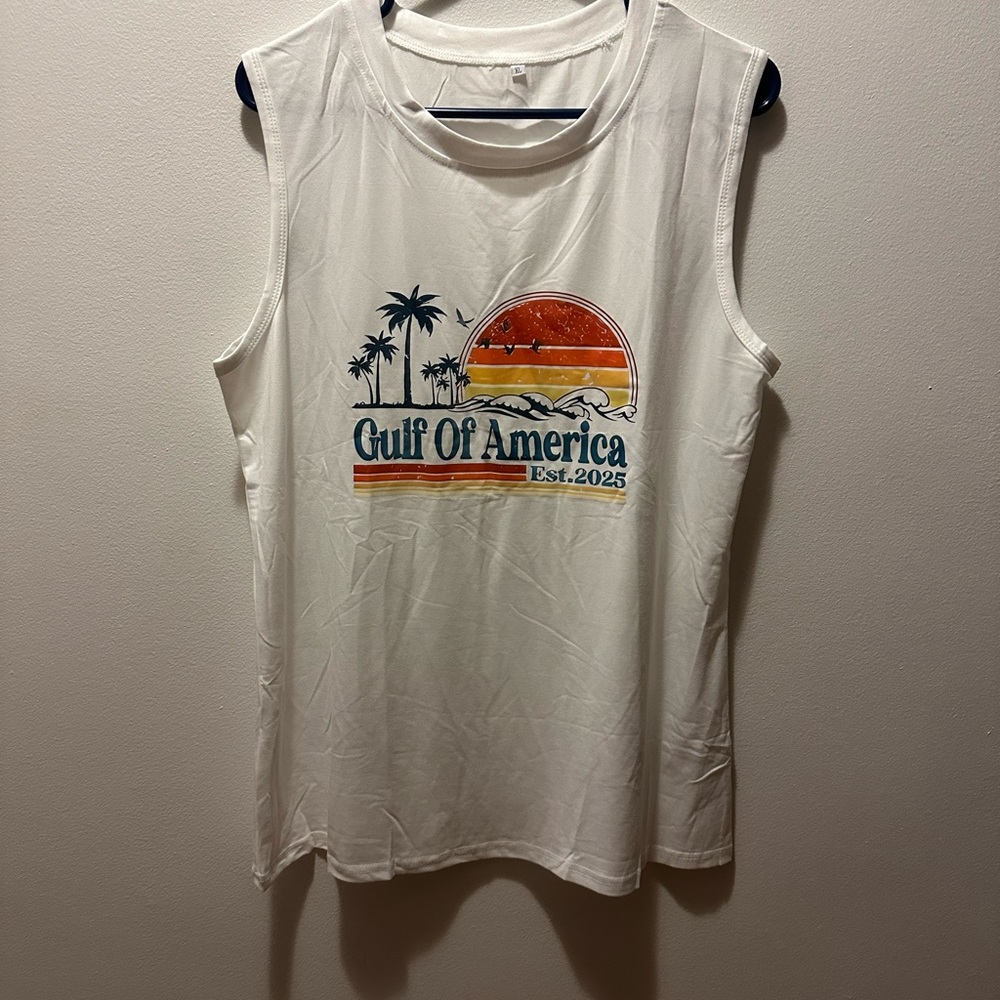 Gulf of America White Sleeveless Top NWOT